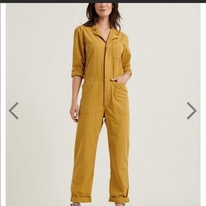 Lucky brand jumpsuit mustard yellow/brown
